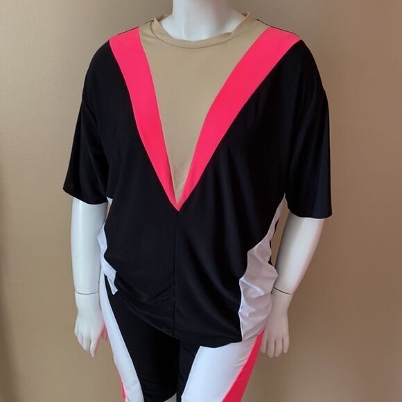 NWT Game Mode Colorblock Short Set - Neon Pink - Size:XL - Picture 5 of 16